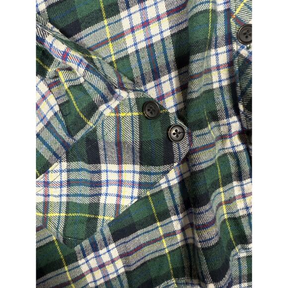 Urban Outfitters Green Oversized Plaid Flannel Shirt S - Picture 8 of 8